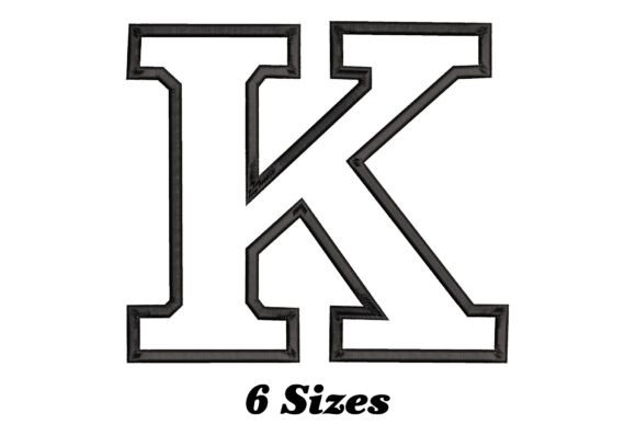 Alphabet Letter K Outline for Seasonal Embroidery Projects