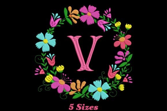 Flower Alphabet Letter V