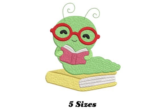 Funny Book Worm Embroidery Design Review for Craft Fairs