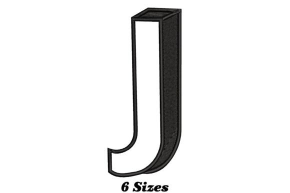 Stylish Letter J for Business Embroidery Projects
